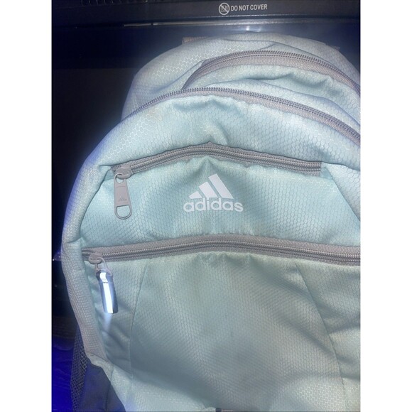 Adidas Mint Green Gray Backpack Unisex Multiple Pockets - Picture 2 of 16